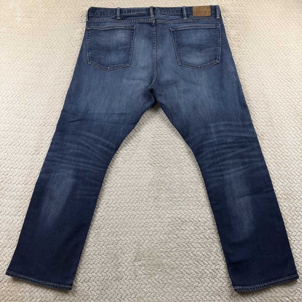 Polo Ralph Lauren Varick Slim Straight Jeans Pants Mens 40x30 Blue Denim Casual - Picture 2 of 14